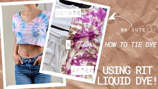 🍭HOW TO TIE DYE AT HOME PT 2  Using Liquid RIT DYE [upl. by Suixela232]