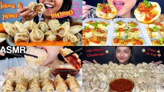 ASMR MUKBUNG Eating Dumplings and Momos Challenge mukbang asmr eatingshow viral shorts [upl. by Ardnaek173]