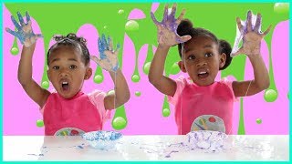 Sekora amp Sefari Make Slime  Nickelodeon Slime Kit [upl. by Ardnala]