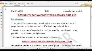 steroid hormone biosynthesis reproductive module [upl. by Airbas752]