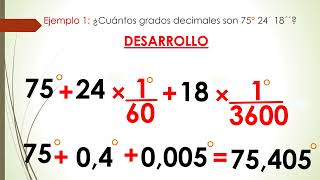 Ángulos Vídeo 9 conversión de grados minutos y segundos a grados [upl. by Akital]