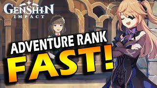 HOW TO INCREASE ADVRENTURE RANK FAST  Genshin Impact AR Farming Tutorial [upl. by Heuser305]