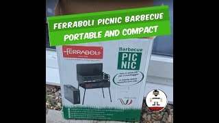 Ferraboli  Barbecue Picnic 40x30 cm  BBQ in a case  coal  Charcoal [upl. by Mcnully513]