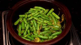 කොල පාටට රසට බෝංචි උයමුGreen Beans Curry💓MR KITCHEN💓 [upl. by Eciryt424]