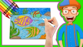 Learn Colors by Drawing with Blippi  Coloring Book [upl. by Rocky169]