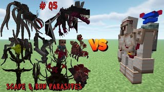 All parasites Scape and Run Parasites MOD VS Exterminator Prototype in MINECRAFT1VS1Five Part [upl. by Bobina]