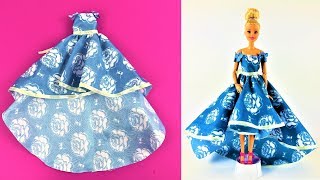 DIY Magnificent Barbie Toy Ball Gown  Barbie Fashion Clothes Tutorial for Girls [upl. by Delorenzo]