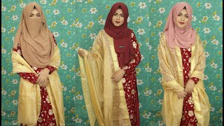 3 Hijab Styles with Salwar KameezHow to Wear Chiffon Hijab With Salwar Suit [upl. by Helse]