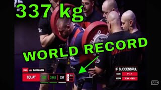 Gavin Adin WORLD RECORD SQUAT 337 kg  743 lbs SBD Sheffield 2024 Championship [upl. by Esilanna]