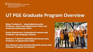 UT PGE Graduate Program Overview  October 2024 [upl. by Prestige]