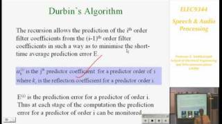 Speech and Audio Processing 3 Linear Predictive Coding LPC  Professor E Ambikairajah [upl. by Nicola956]