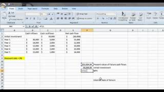 Using Excel to calculate NPV and IRR [upl. by Radmen]