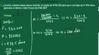 INTERÉS SIMPLE CALCULAR EL TIEMPO  EJERCICIO 35 [upl. by Acirehs]