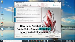 How to fix the Error – AutoCAD is already “installed”  AutoCAD already Installed Problem English [upl. by Nussbaum829]