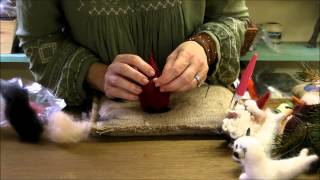 How to Needle Felt  Ornament Series Santa by Sarafina Fiber Art [upl. by Yma859]