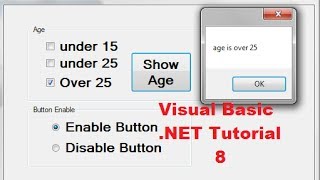 Visual Basic NET Tutorial 8  How to use RadioButtons and CheckBoxes in Visual Basic [upl. by Phyllis]