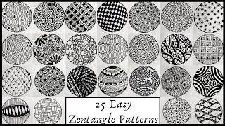 25 Easy Zentangle Patterns for Beginners  Doodle Patterns  Mandala Patterns  Zendoodle [upl. by Richia]