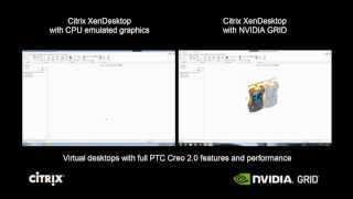 XenDesktop PTC Creo 20 CPU Only vs NVIDIA GRID K2 [upl. by Anirtal]