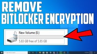 How To Remove BITLOCKER ENCRYPTION In Windows 10 [upl. by Enisaj]