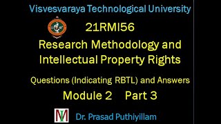 VTU 21RMI56 Research Methodology amp IPR Question amp Answer Module 2 Part 3 [upl. by Aihtnys23]