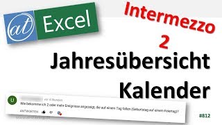 Jahresübersicht in Excel 2016 erstellen  Mehrere Einträge pro Zelle [upl. by Laynad]