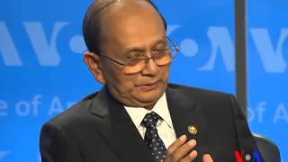 Burmas President U Thein Sein Answers Q amp A at VOA Town Hall [upl. by Greenes]