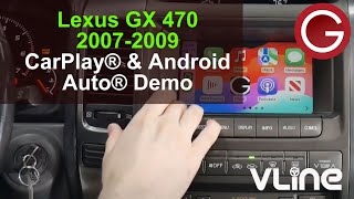 How CarPlay amp Android Auto works on Lexus GX 470 20072009 stereo using GROM VLine VL2 System  LEX5 [upl. by Nerot]