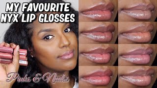 NYX BUTTER GLOSS ON DARK SKIN  NYX Soft Matte Lip cream amp NYX Intense Butter Gloss Swatches [upl. by Wehtta941]