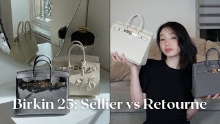 HERMES BIRKIN 25 COMPARISON Sellier vs Retourne [upl. by Peter641]