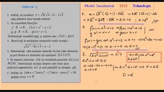 Model oficial de bacalaureat 2018 la Matematica Tehnologic [upl. by Geneva]