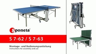 Sponeta S 762  S 763  Montageanleitung Tischtennistisch  Instructions for assembly and use [upl. by Freddi62]