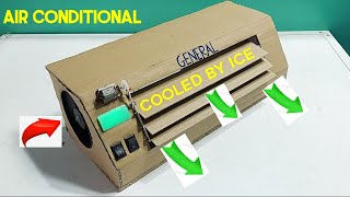 DIY portable air conditioner  Make GENERAL air conditioner from cardboard and DC motor [upl. by Zap418]