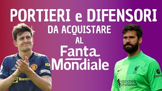 PORTIERI e DIFENSORI DA ACQUISTARE al FANTAMONDIALE  DIVISI IN FASCE [upl. by Finny]