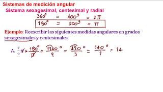 145 Sistema Sexagesimal centesimal y radial  Ejemplo 1 [upl. by Liponis]