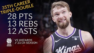 Domantas Sabonis 28 pts 13 rebs 12 asts vs Wizards 2324 season [upl. by Ainig701]