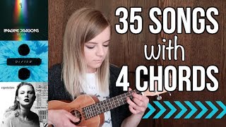 4 basic chords 35 songs on ukulele [upl. by Ydurt]