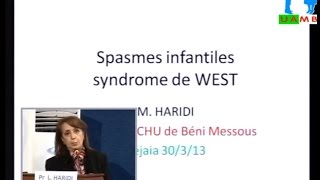 Conférence de Pr MHARIDI Spasmes infantiles syndrome de West [upl. by Cullan]