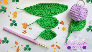 🍃🌿Tutorial sencillo de HOJAS a crochet en diferentes tamaños🍃🌿🍀🌱 [upl. by Eignat]