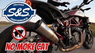 INDIAN FTR1200 SampS GRAND NATIONAL EXHAUST W CAT DELETE [upl. by Toney]