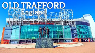 🇬🇧 Walking in OLD TRAFFORD  Manchester United Stadium area tour England UK  4K Ultra HD 60fps [upl. by Thorndike]