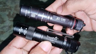 Ngadu senter edc Super mantap Trustfire L2S vs Jetbeam E10R [upl. by Llohcin531]