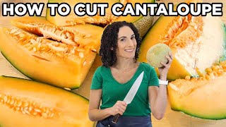 How to Cut Cantaloupe into Slices and Cubes The Easy Way [upl. by Herman]