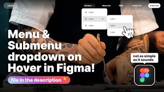 How to create a submenu ✨hover✨ dropdown prototype in Figma file in description👇 [upl. by Cyril]