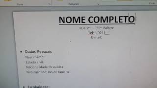 Como fazer um currículo simples e fácil [upl. by Enelaj]