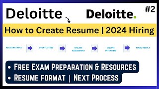 Deloitte 2024 Hiring  How to Create Resume  Shortlisting  FREE Exam Preparation  Deloitte NLA [upl. by Sandry105]