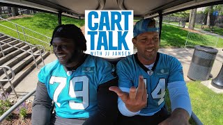 Cart Talk Ickey Ekwonu Gets A Pop Quiz On The Cart  Carolina Panthers [upl. by Cynar]