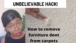 How to remove carpet dents left by furniture in 1 minute Life Hack [upl. by Hollerman]