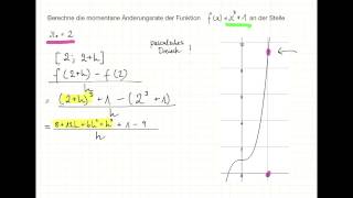 Momentane Änderungsrate mit der HMethode Beispiel 2 [upl. by Kiley]