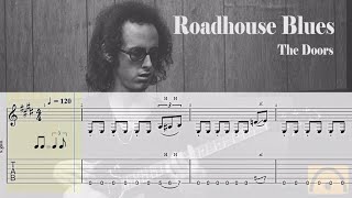 Roadhouse Blues  The Doors  Backing Track  Guitar Tab [upl. by Nwahc979]