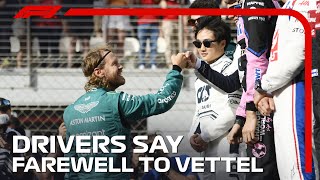 Danke Seb Drivers Say Farewell To Sebastian Vettel [upl. by Eilsek197]